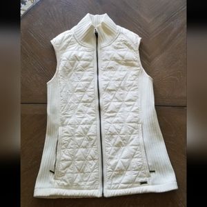 PrAna bone white Quilted Down Puffer Vest Fleece Lined XS